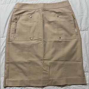 Calvin Klein knee length skirt. Khaki colored super cute skirt. Size 6
